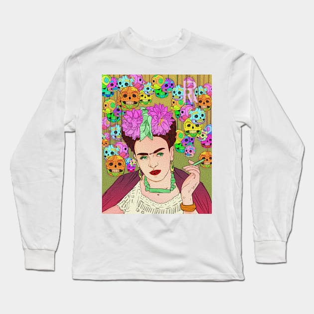 FRIDA Long Sleeve T-Shirt by RobertRedART